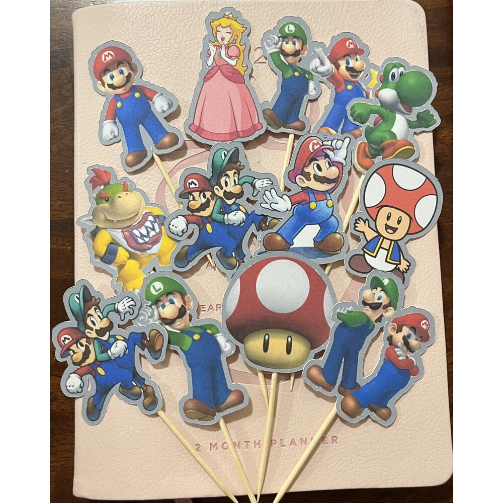 Super Mario Cupcake Toppers Set Of 12